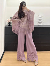 HEYFANCYSTYLE Ladies Elegant Patterned Cutout Pleated Plisse Set